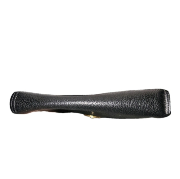 Vintage Salvatore Ferragamo Black Leather Clutch with Gold Lock And 2 Keys - Picture 6 of 10